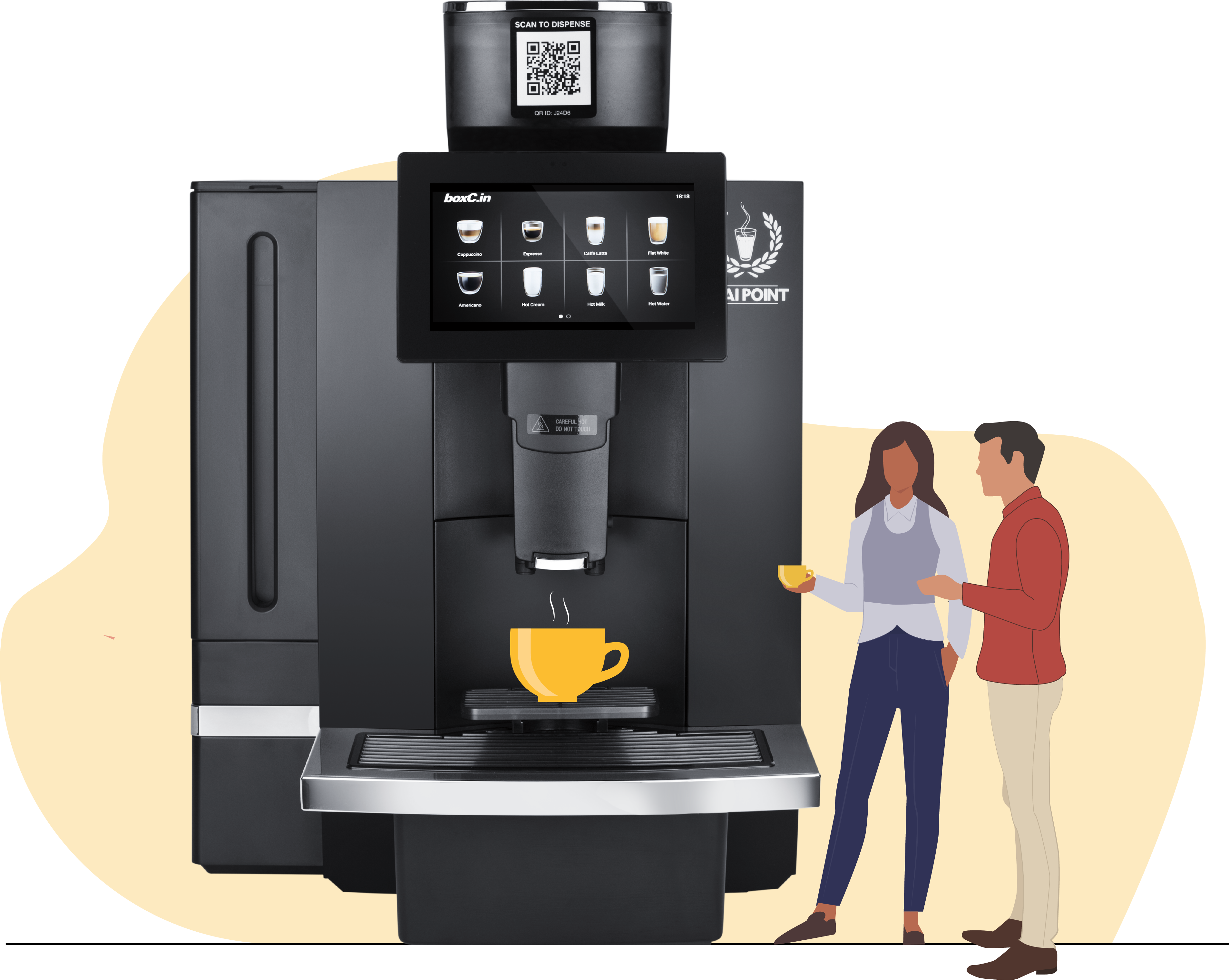 Bean to Cup Coffee Machine with 24+ Options & Contactless
